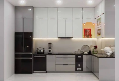 Mẫu phòng bếp nhà phố tiện nghi xu hướng 2026